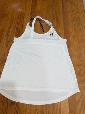 Under Armour White Women's Racerback Tank with Logo Strap
